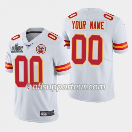 Maillot Homme Kansas City Chiefs Personnalisé Nike Blanc 2020 Super Bowl LIV